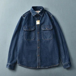 Washed Blue Retro Denim Jacket - MRC STORETopMy StoreWashed Blue Retro Denim Jacket - MRC STOREMRC STORECJDS210521906FUY682 Royal BlueL