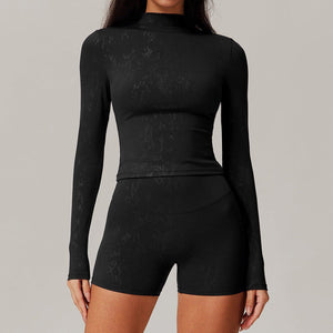 Bronzing Yoga Long Sleeve Top – Activewear - MRC STOREyoga clothesMy StoreBronzing Yoga Top Long sleeved Top – Stylish Activewear for Fitness and Beyond - MRC STOREMRC STORECJDK222532203CXAdvanced BlackL