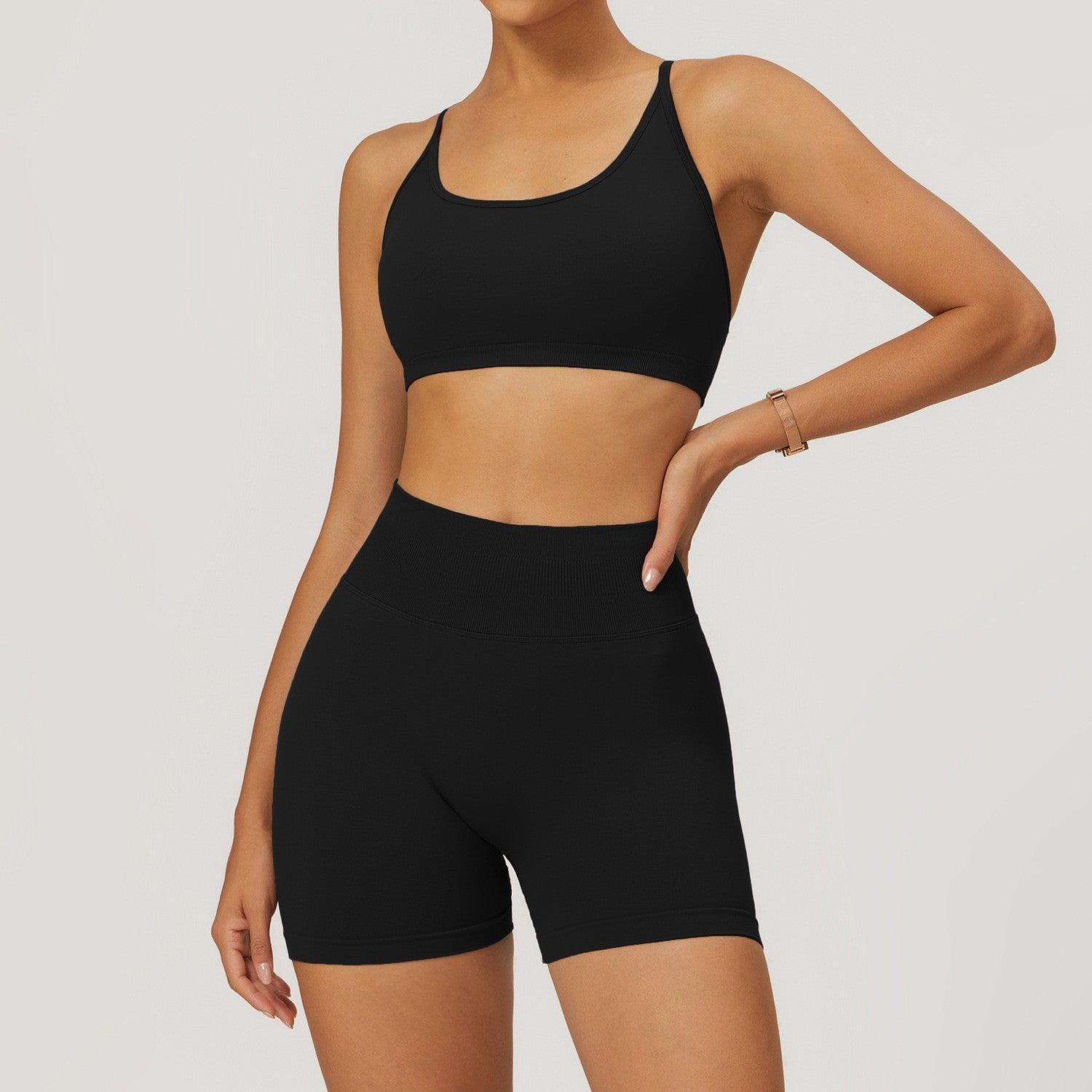 Seamless Beauty Back Yoga Suit – Comfort Fit - MRC STOREyoga clothesMy StoreSeamless Beauty Back Yoga Suit – Comfortable Activewear for Women - MRC STOREMRC STORECJYD218017408HSBlackShorts