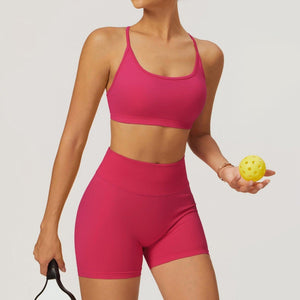 Seamless Beauty Back Yoga Suit – Comfort Fit - MRC STOREyoga clothesMy StoreSeamless Beauty Back Yoga Suit – Comfortable Activewear for Women - MRC STOREMRC STORECJYD218017416PKRose redShorts