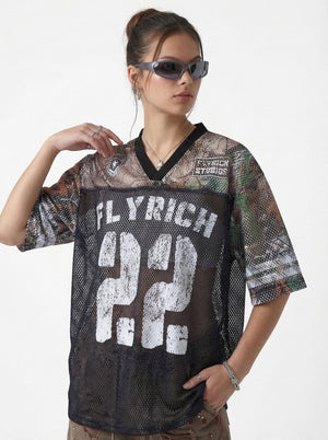 SpringSummer American-style Street-Chic Hollowed-Out Breathable T-Shirt MRC WEAR