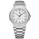 Men's Stainless Steel Automatic Mechanical Waterproof Barrel-shaped Wristwatch Michan Direct 