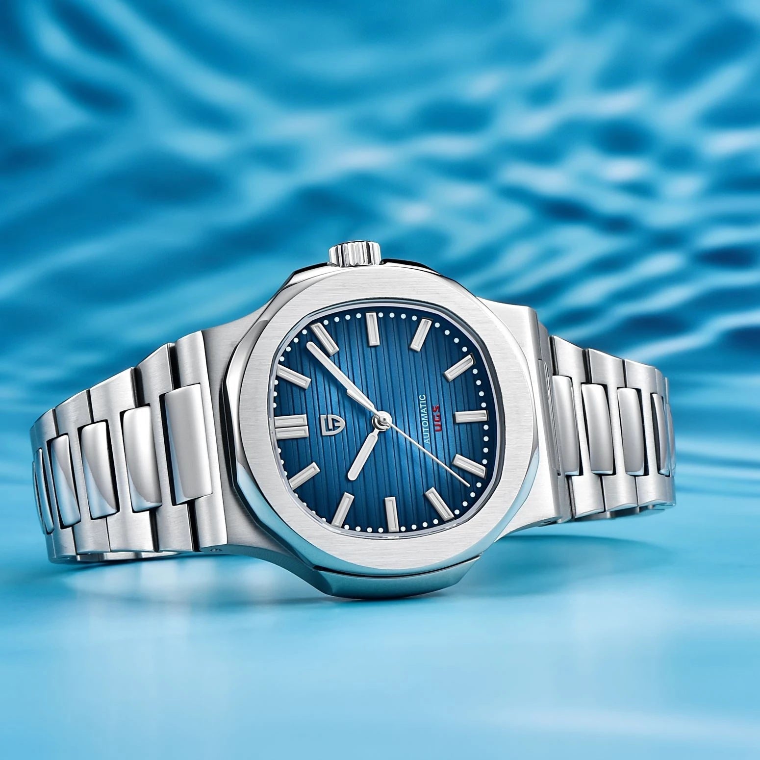 Men's Stainless Steel Automatic Mechanical Waterproof Barrel-shaped Wristwatch Michan Direct 