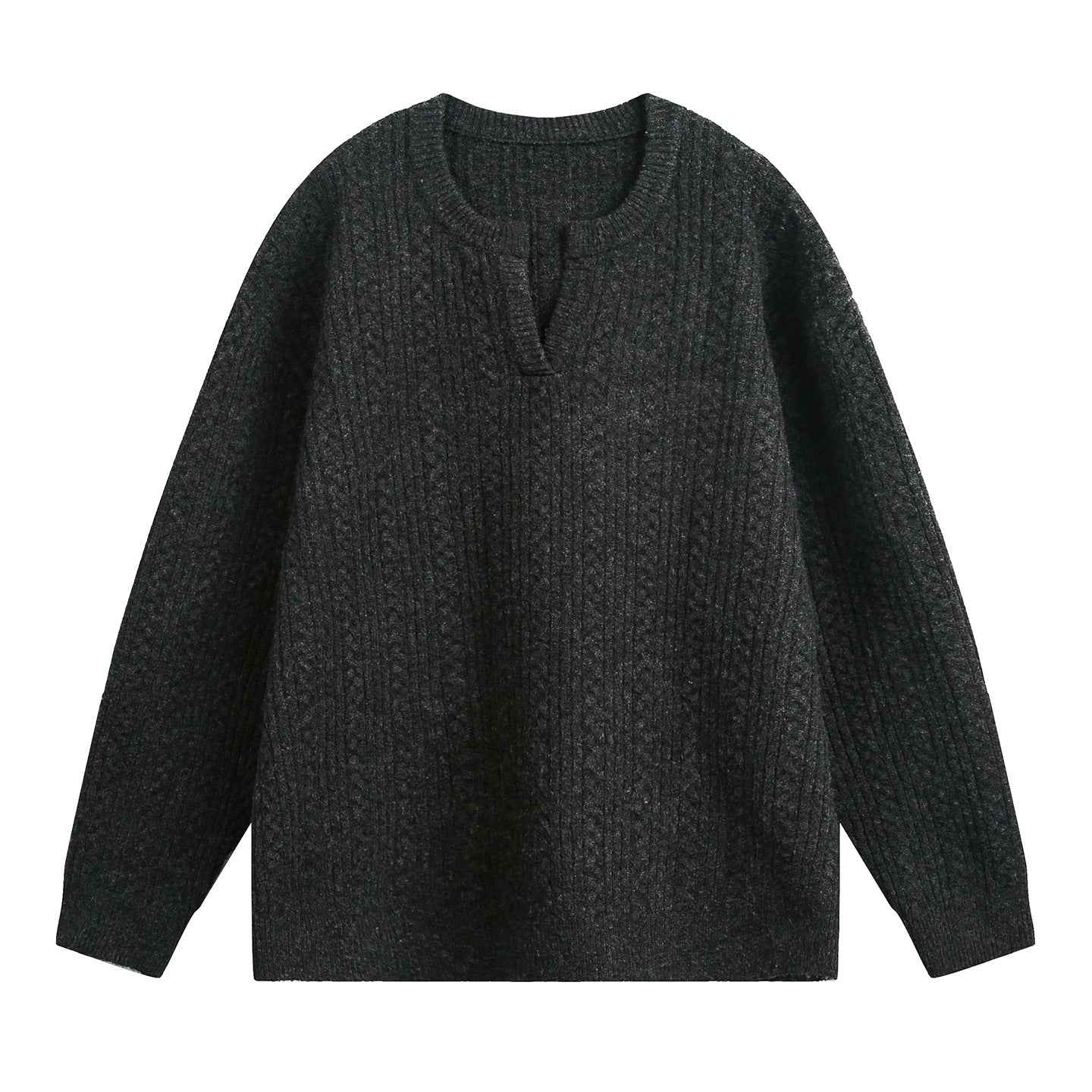 Retro loose heavyweight textured knit cardigan sweater from MRC STORE, showcasing its chunky knit fabric and relaxed fit.