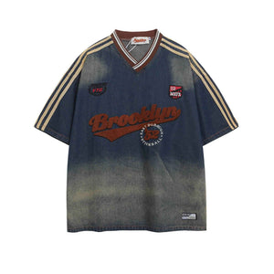 Make vintage gradient jerseys with short sleeves