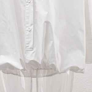 Japanese minimalist commuting collar silhouette white shirt with loose and niche design, elastic irregular shirt eprolo 