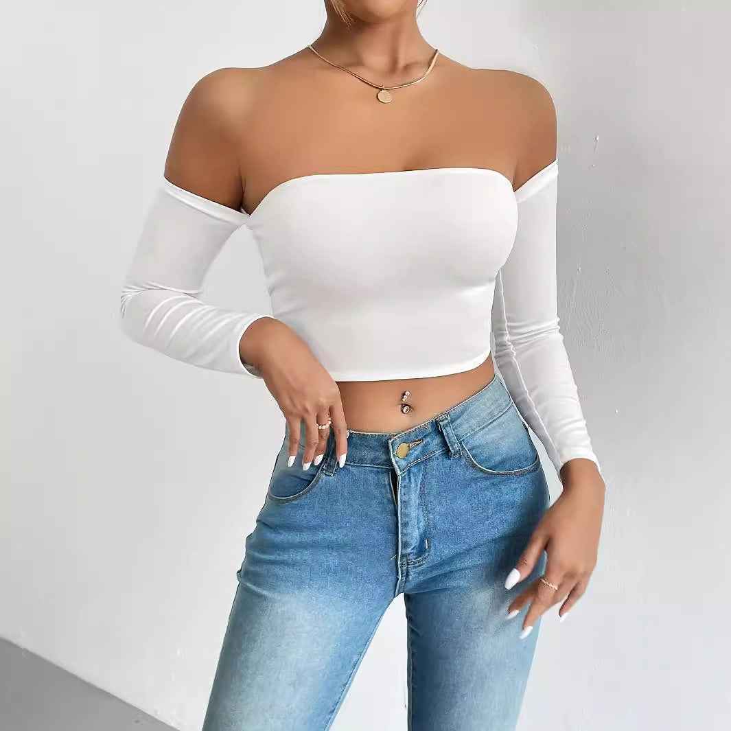 Strapless Slim Waist-Trimming Short Sleeve Top