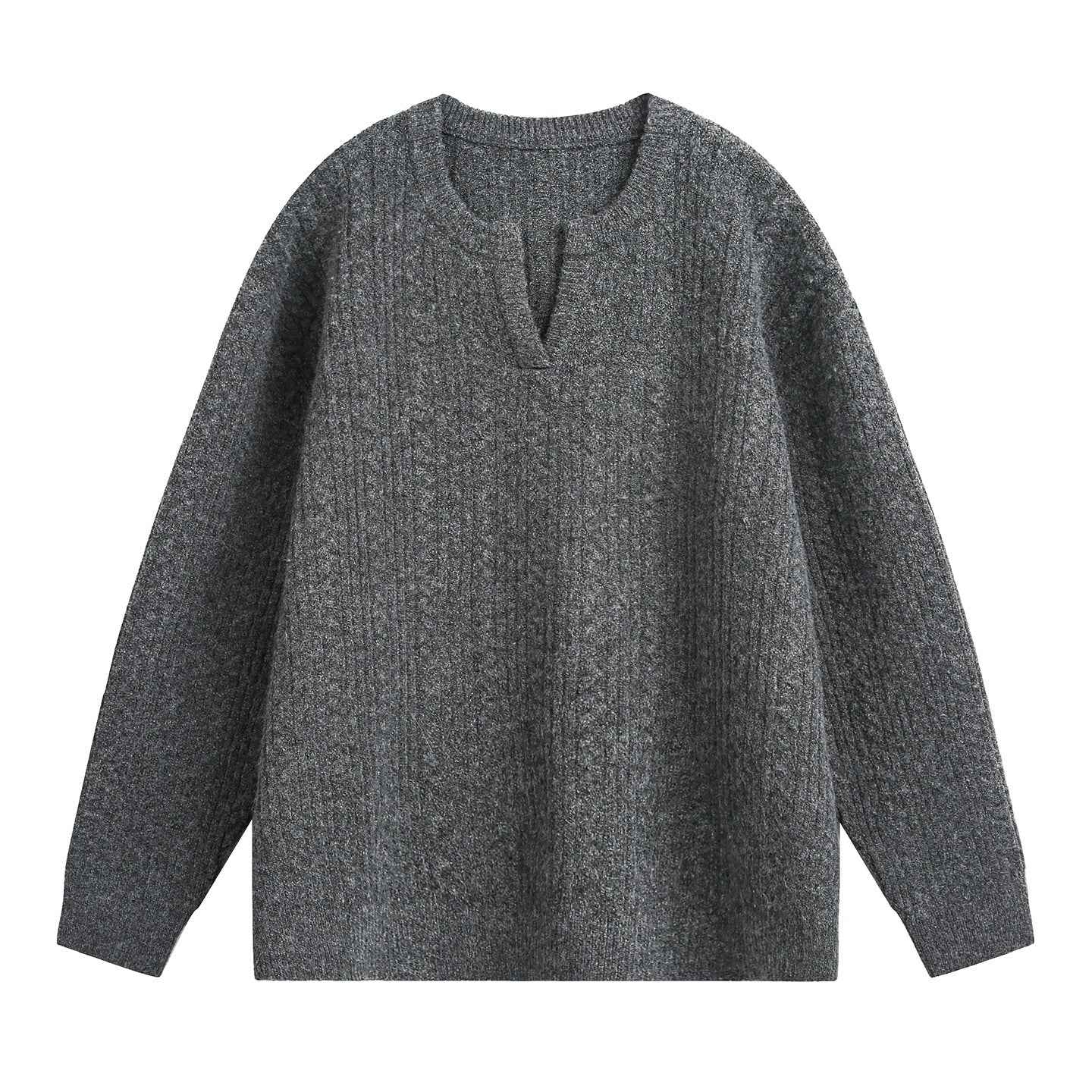 Retro loose heavyweight textured knit cardigan sweater by MRC STORE, featuring a cozy, chunky knit design in earthy tones.