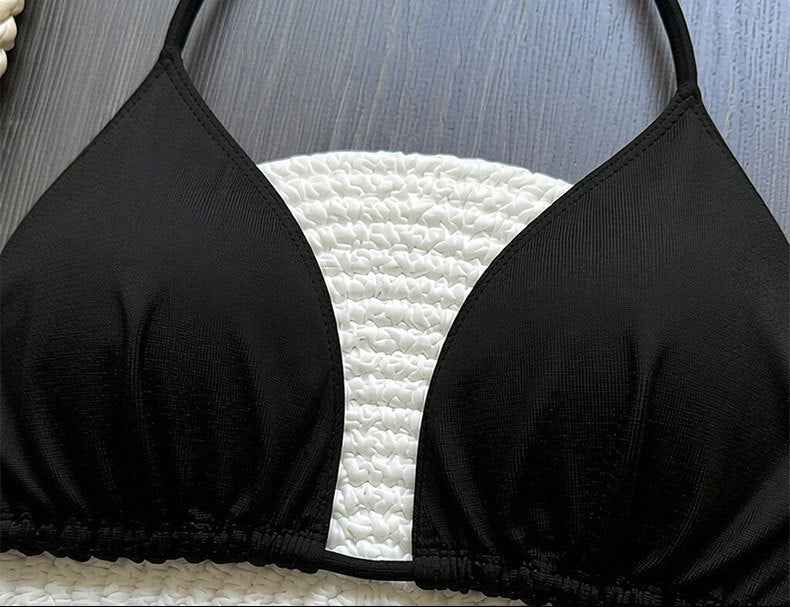Push-Up Slimming Solid Black Bikini Set