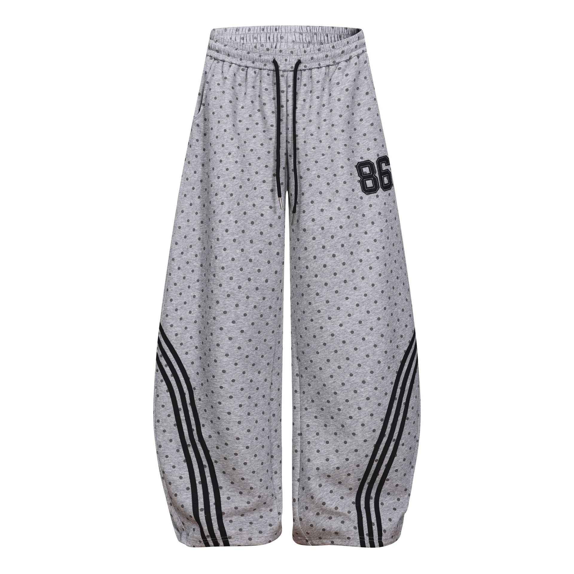 Three-Stripe Loose Slimming Wide-Leg Casual Sweatpants