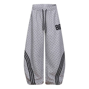 Three-Stripe Loose Slimming Wide-Leg Casual Sweatpants