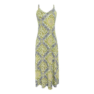 Printed Strapless Backless Maxi Dress