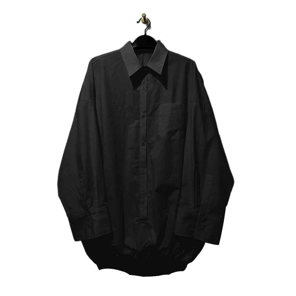 Japanese minimalist commuting collar silhouette white shirt