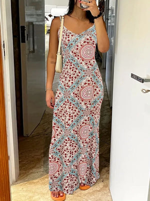 Printed Strapless Backless Maxi Dress eprolo 