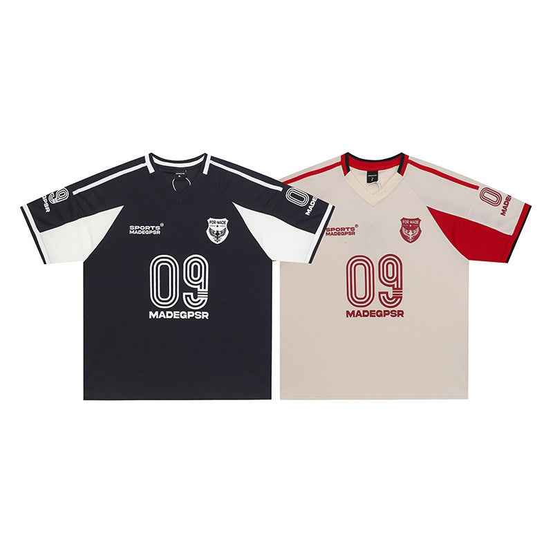 Number 09 Splicing Short Sleeve