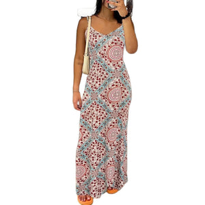 Printed Strapless Backless Maxi Dress eprolo 