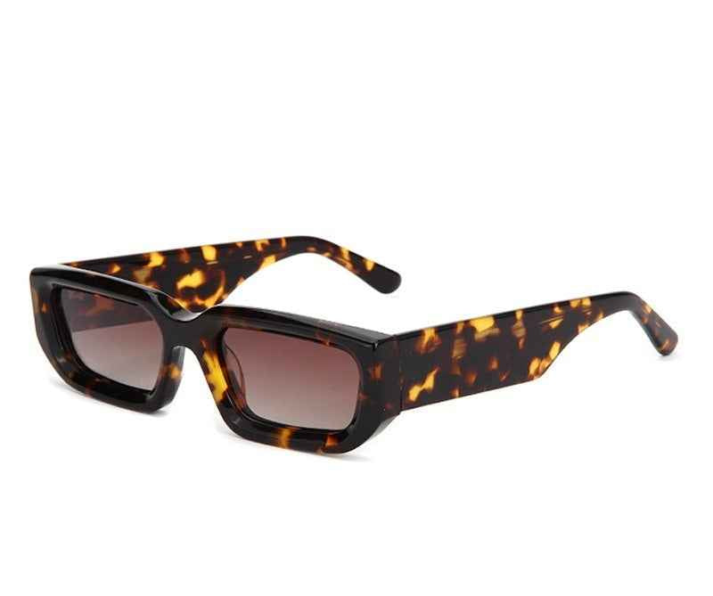 New Trendy European And American-style Sunglasses With A Square Frame And Wide Temple Arms