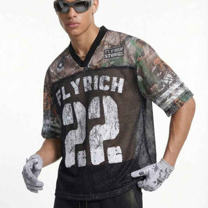 Hollowed-Out Letter Loose American Retro T-Shirt