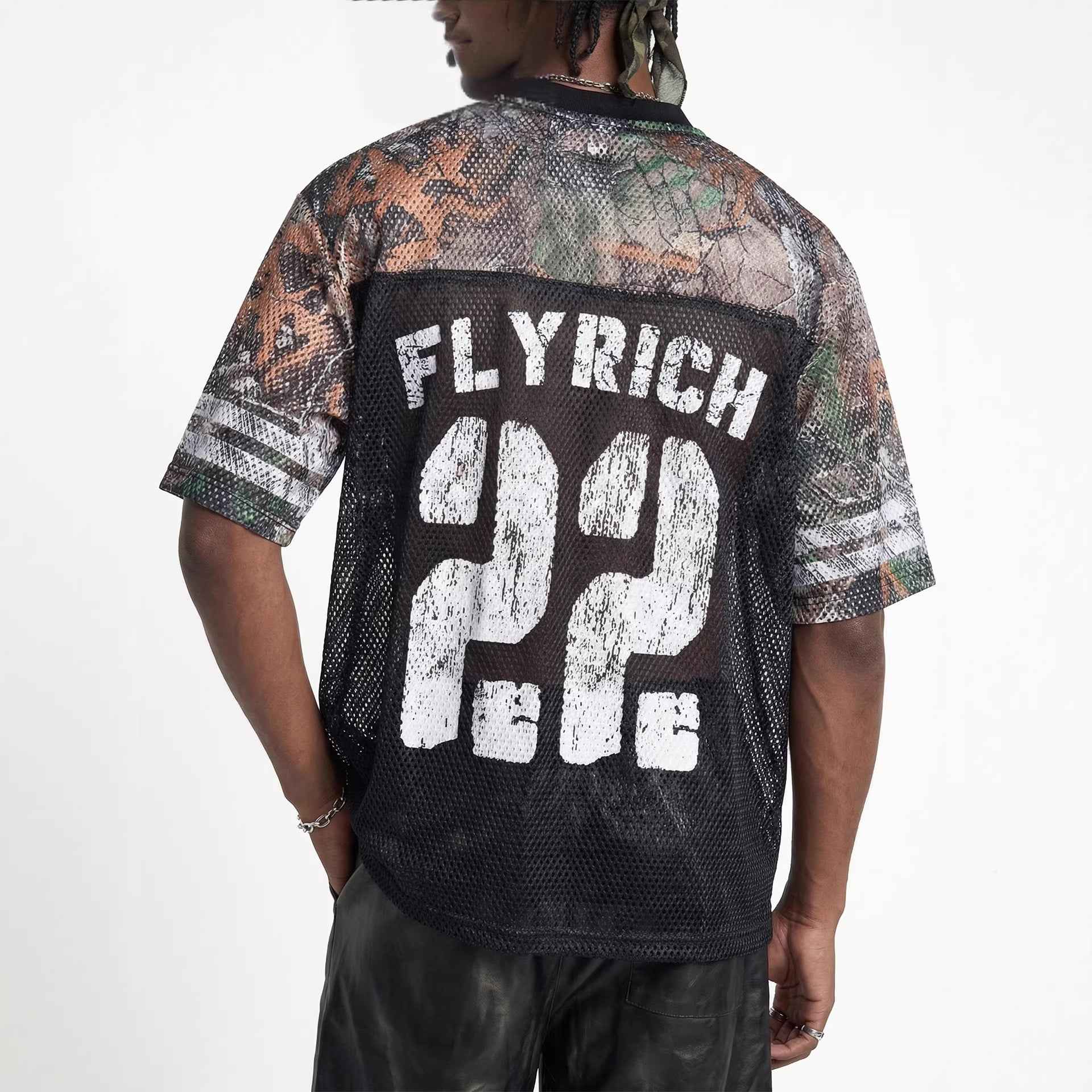 Hollowed-Out Letter Loose American Retro T-Shirt