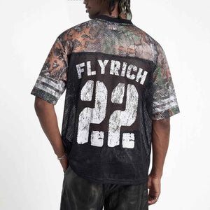 Hollowed-Out Letter Loose American Retro T-Shirt