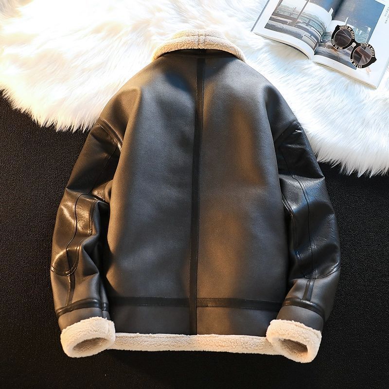 Winter Fleece Cashmere Leather Coat - MRC STOREJacketsMEC STOREWinter Fleece Cashmere Leather Coat MEC STORE MRC STORECJPK255533504DWBlack2XL