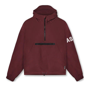 Men's black lightweight MJ Room hooded windbreaker hoodie with front zipper pocket, ideal for casual outdoor wear.