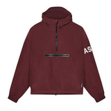 Black men's MJ Room lightweight hooded windbreaker hoodie with front zipper pocket, casual outdoor jacket.