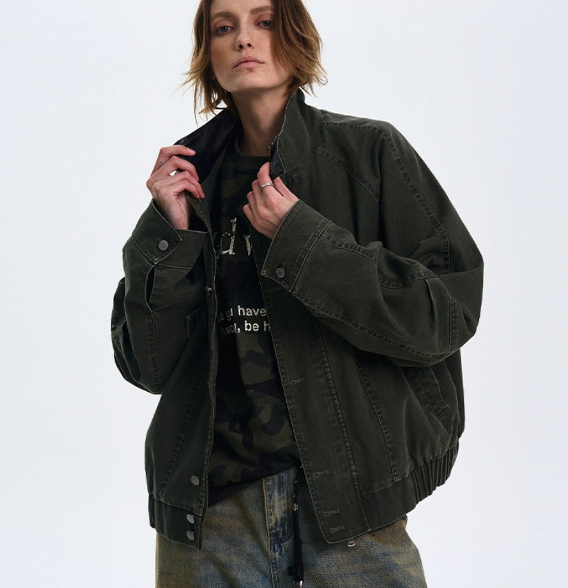 American Barn Style Color Block Leather Collared Jacket - MRC WEAR 