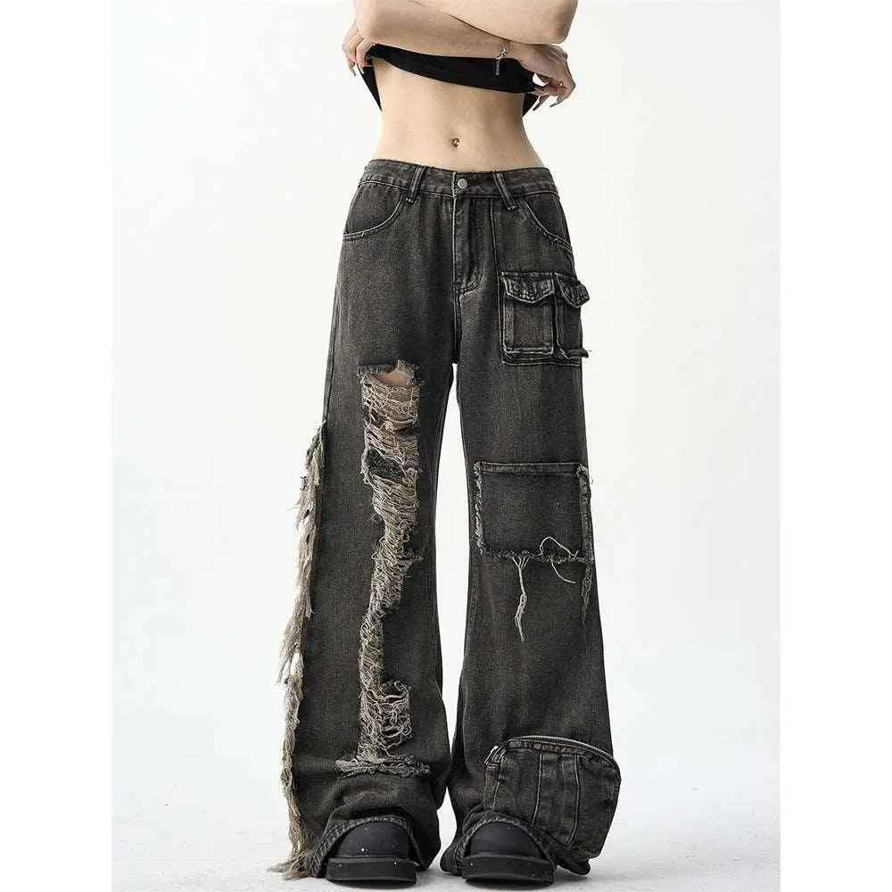 American Ripped Cargo Jeans - MRC STOREbottomsMRC StoreAmerican Ripped Cargo JeansMRC STORECJNZ208412705EVBlack2XL