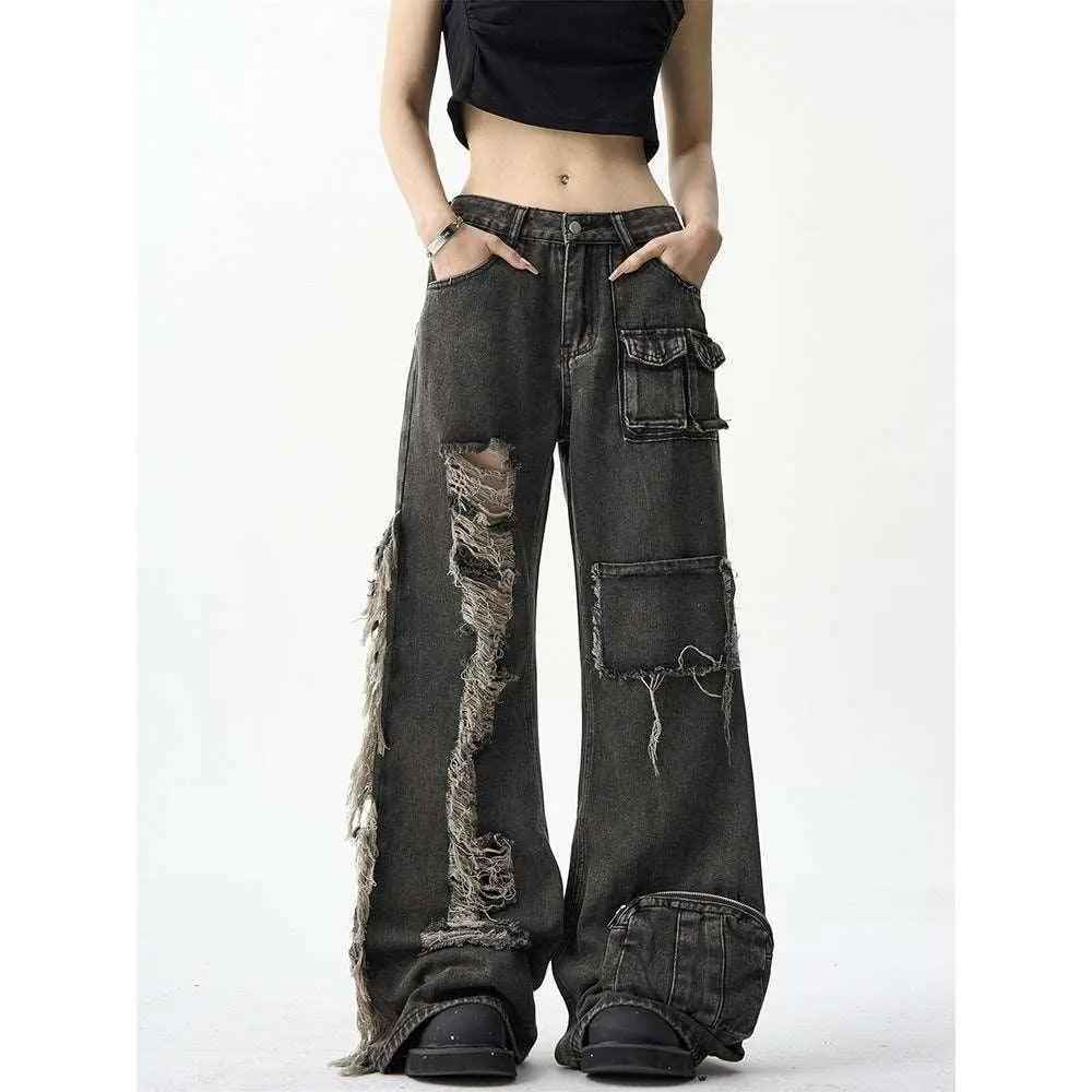 American Ripped Cargo Jeans - MRC STOREbottomsMRC StoreAmerican Ripped Cargo JeansMRC STORECJNZ208412705EVBlack2XL