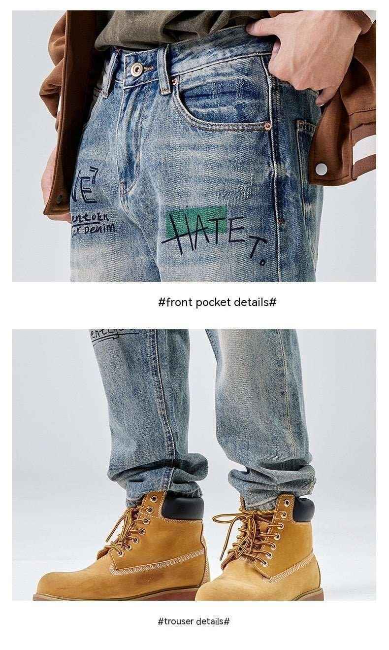 American Print Loose Jeans - MRC STOREbottomsMRC StoreAmerican Print Loose JeansMRC STORECJXX199395301AZBlue28