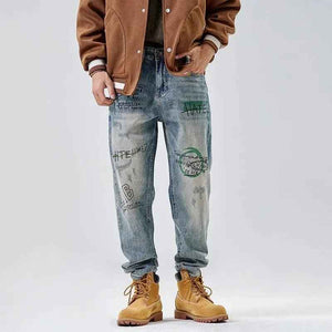 American Print Loose Jeans - MRC STOREbottomsMRC StoreAmerican Print Loose JeansMRC STORECJXX199395301AZBlue28