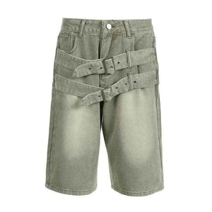Adjustable Double - Belt Jeans - MRC STOREbottomsMRC StoreAdjustable Double - Belt JeansMRC STORECJNZ210247603CXGreenL