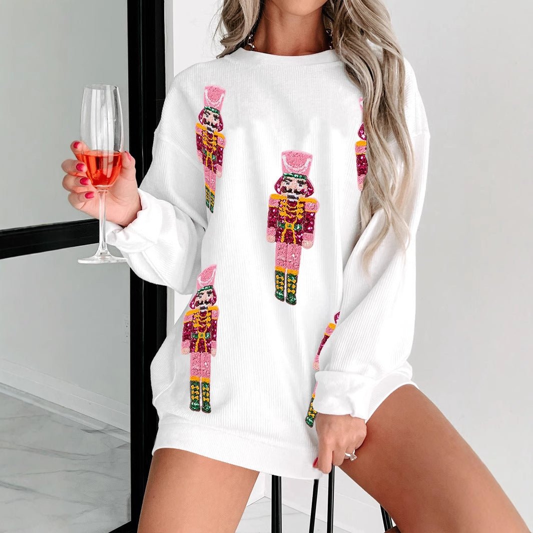 Christmas Sequin Anime Round Neck Sweatshirt - MRC STOREChristmasMRC StoreChristmas Sequin Anime Round Neck Sweatshirt MRC Store MRC STORECJWY253978104DWBeigeL