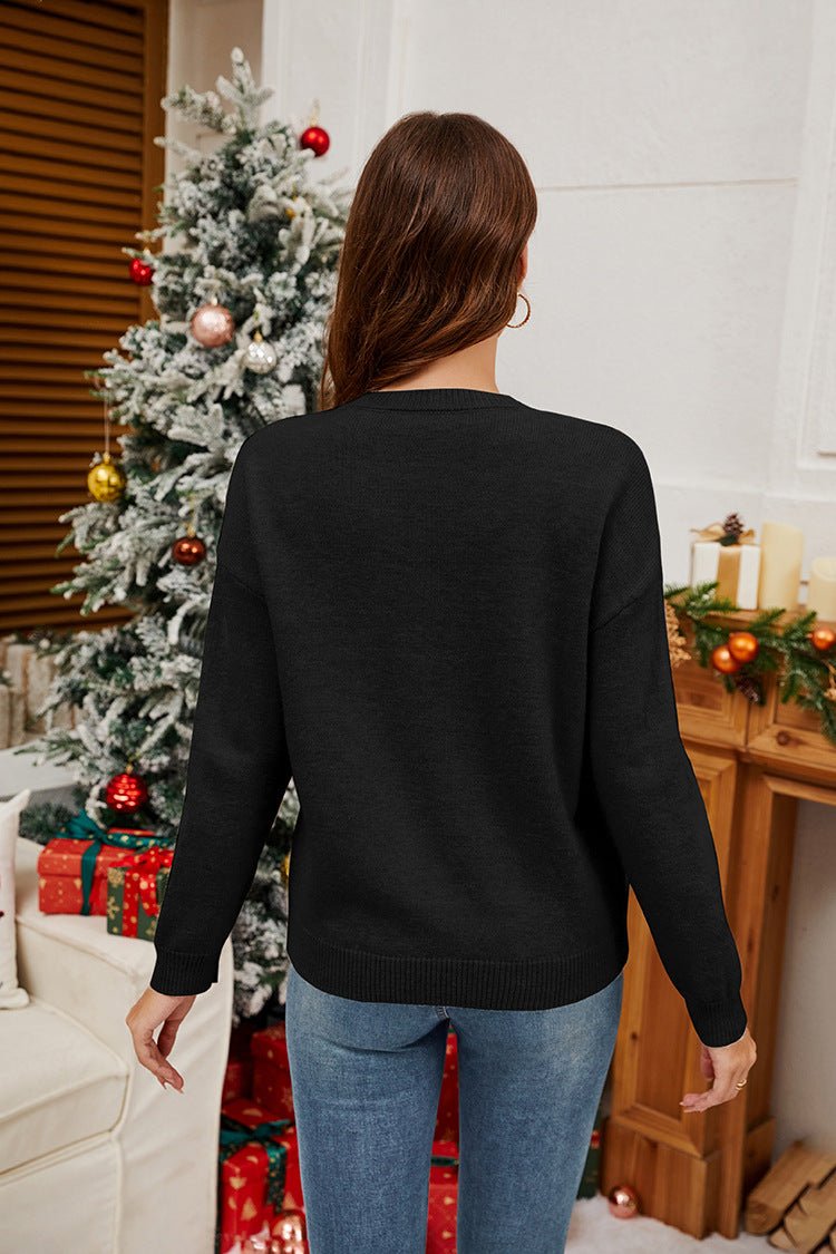 Women's Christmas Crutches Bow Sequined Sweater - MRC STOREChristmasMRC StoreWomen's Christmas Crutches Bow Sequined MRC Store MRC STORECJMY254141103CXBlackL