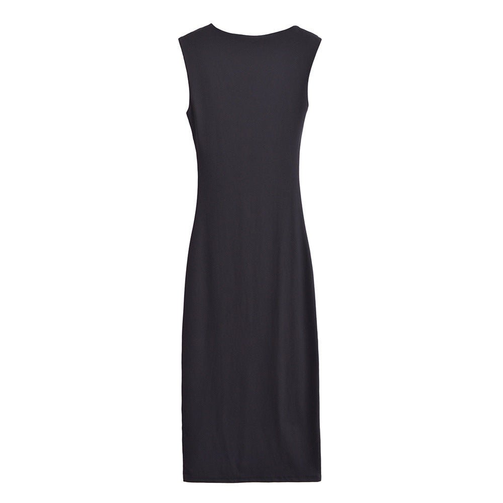 Satin Sleeveless Pleated Dress - MRC STOREDressMRC StoreSatin Sleeveless Pleated Dress MRC Store MRC STORECJLY254098609IRBlackL