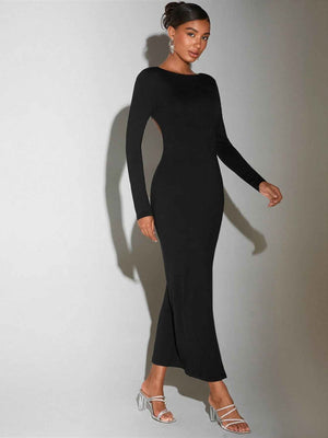 Backless High - Waist Knitted Midi Socialite Dress - MRC STOREDressMRC STOREBackless High - Waist Knitted Midi Socialite DressMRC STORECJLY262484603CXBlackL