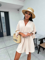 V - Neck Waist - Defining Dress - MRC STOREDressMRC STOREV - Neck Waist - Defining DressMRC STORECJLY208808623WDKhakiL