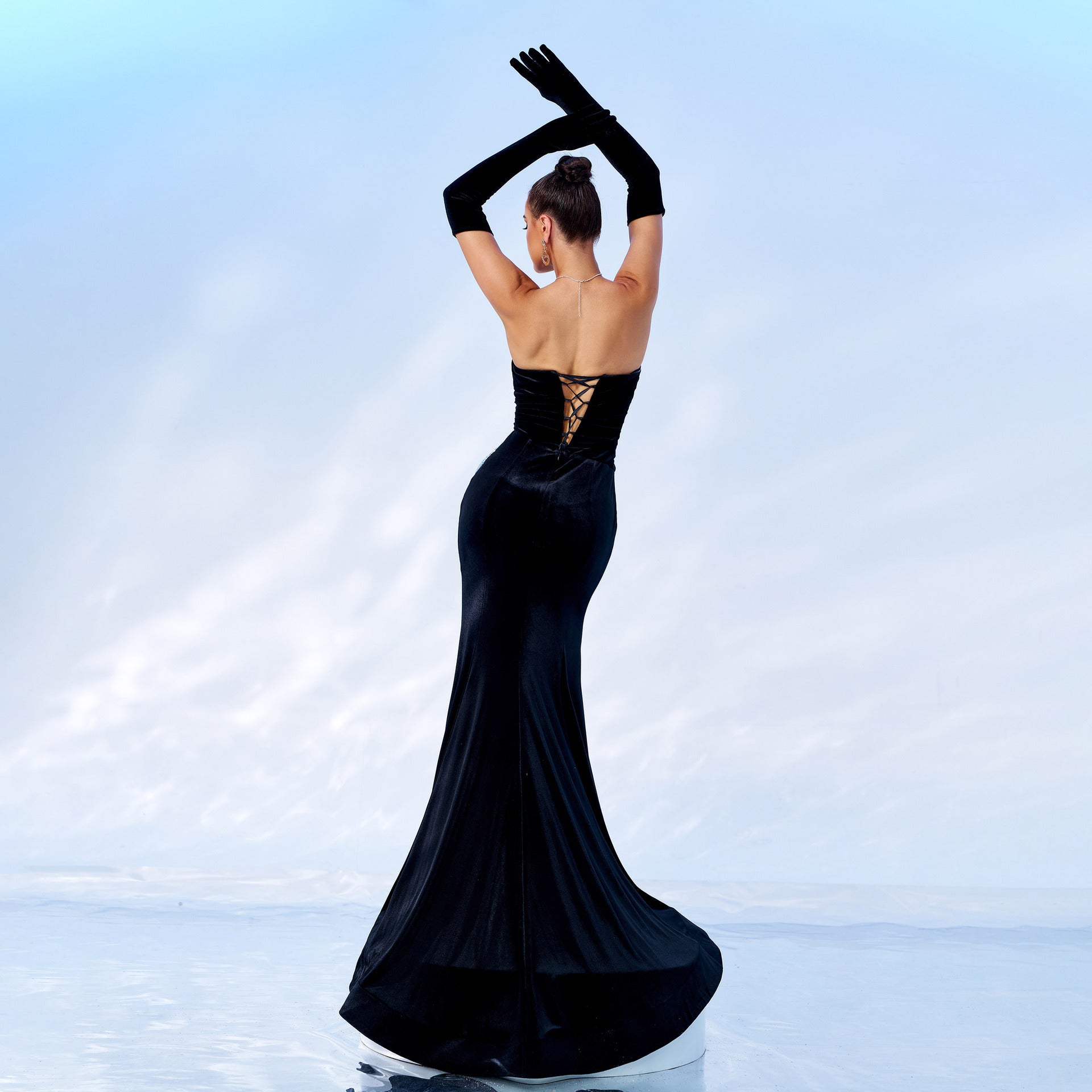 Evening Dress - Black High Slit Fit - MRC STOREDressMRC STOREWomen’s Evening Dress - Black High Slit Fit MRC STORE MRC STORECJLY220336903CXBlack Without GlovesL