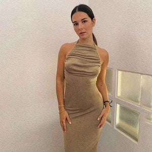 Backless Slim Fit Dress - MRC STOREDressMRC StoreBackless Slim Fit DressMRC STORECJLY209011906FUKhakiL