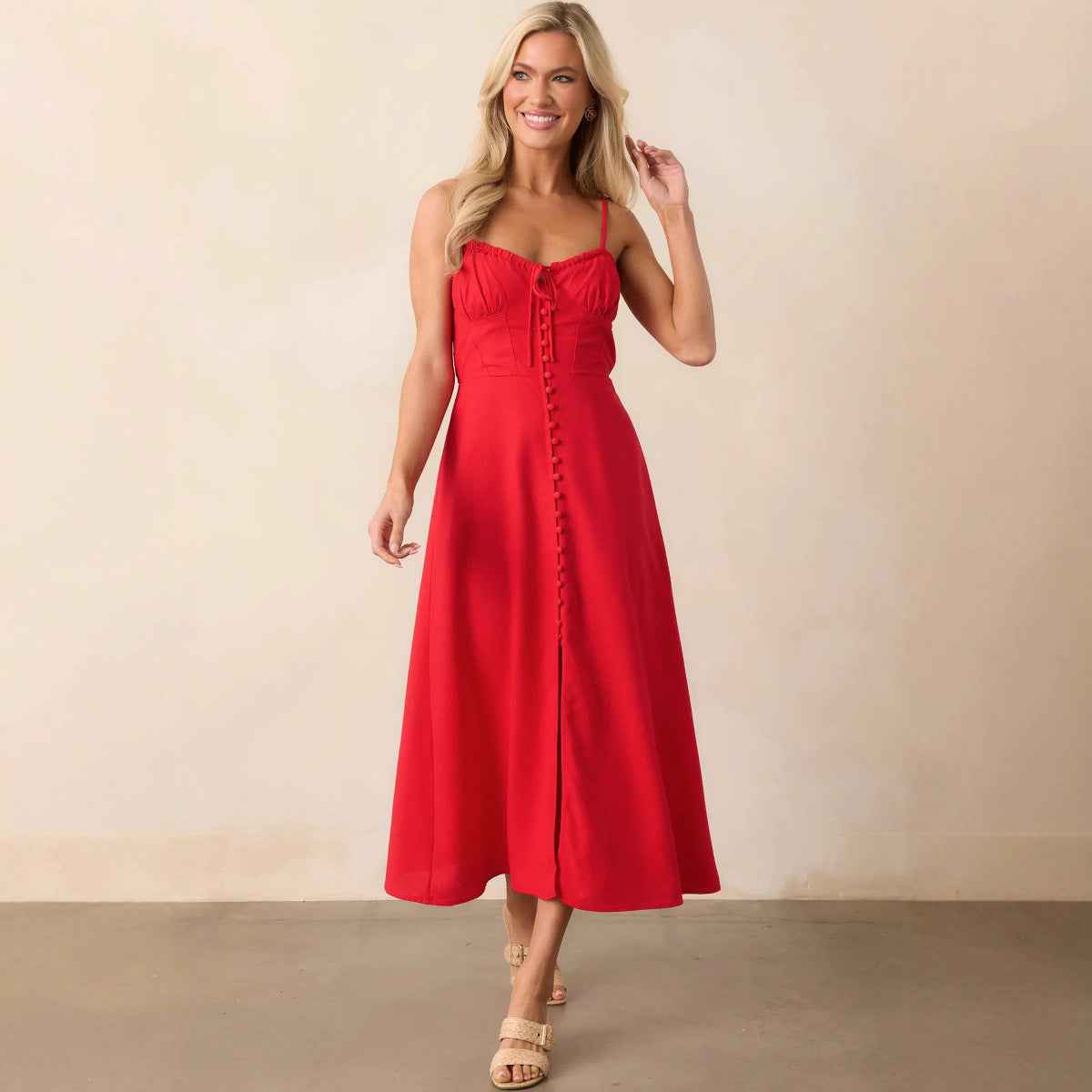Backless Strappy Slim - Fit Midi Dress - MRC STOREDressMRC STOREBackless Strappy Slim - Fit Midi DressMRC STORECJLY262157908HSRedL