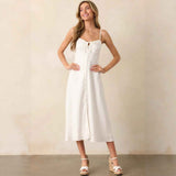 Backless Strappy Slim - Fit Midi Dress - MRC STOREDressMRC STOREBackless Strappy Slim - Fit Midi DressMRC STORECJLY262157903CXWhiteL