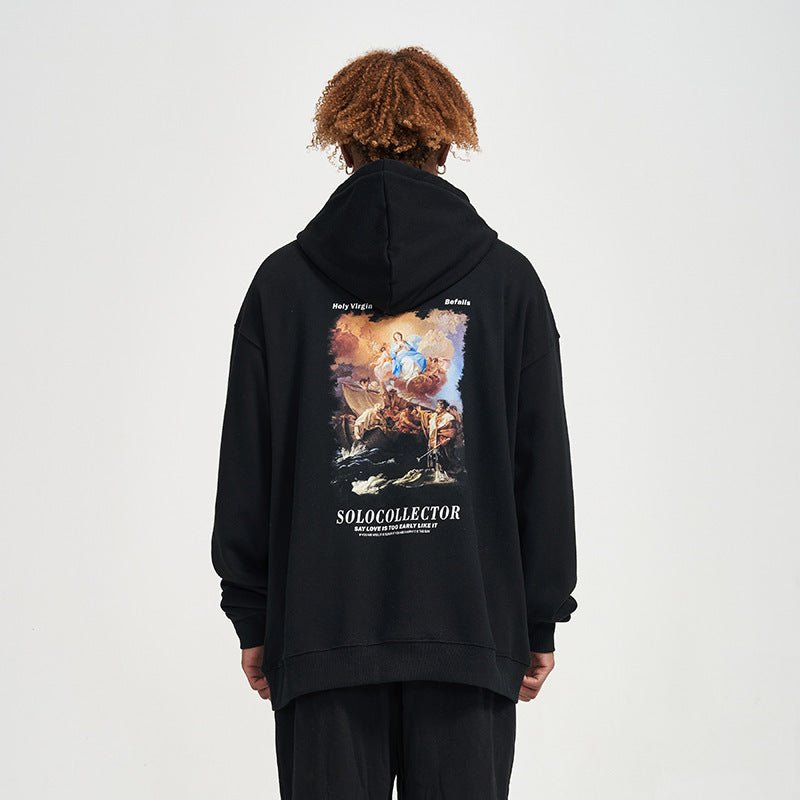 Digital Print Cotton Hoodie - MRC STOREHoodieMRC StorePerson wearing a black hoodie with a colorful graphic and text on the back against a white backgroundMRC STORECJWY214514308HSBlackL