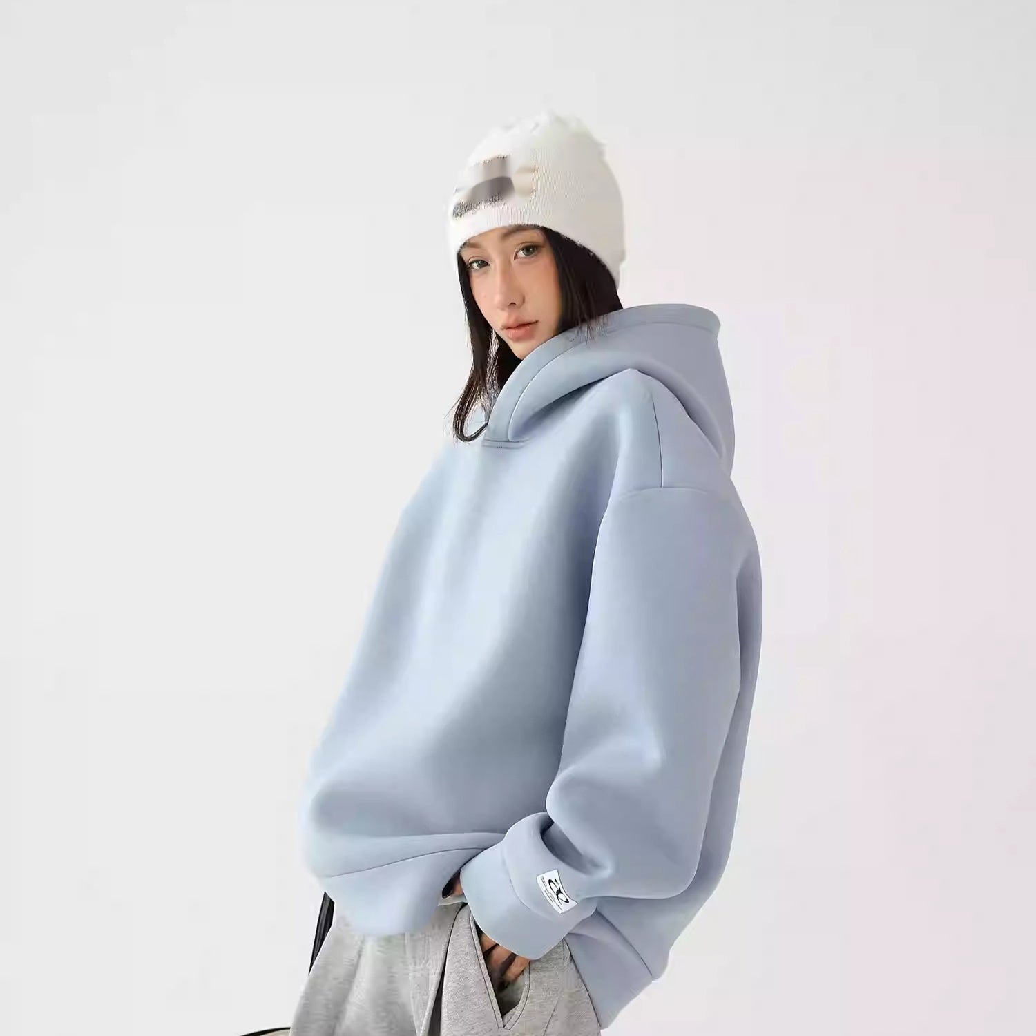 Thickened Air Layer Hooded Loose Sweatshirt - MRC WEAR 