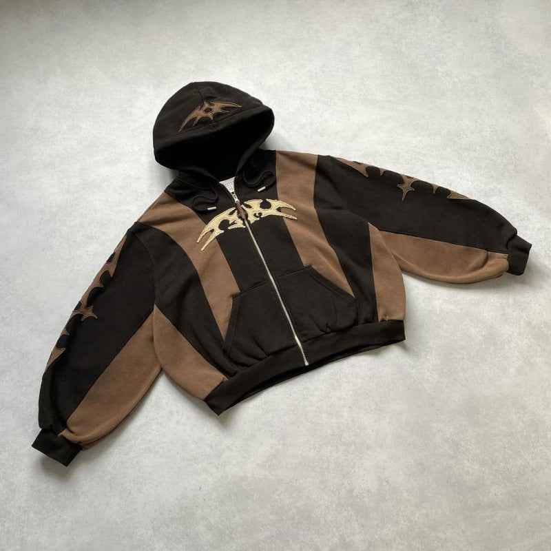 Oversized Tribal Print Zip - Up Hoodie - MRC STOREHoodieMRC STOREOversized Tribal Print Zip - Up HoodieMRC STORECJWY263470805EVLLMSZC0GA2XL