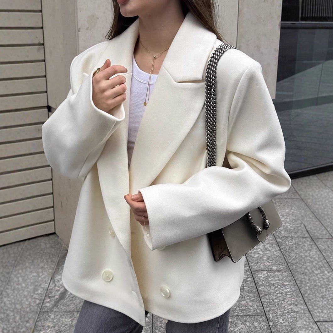 Niche Design Casual White Small Suit Jacket - MRC STOREJacketsMRC STOREPerson wearing a white blazer with a neutral backgroundMRC STORECJYD255286503CXBeigeL