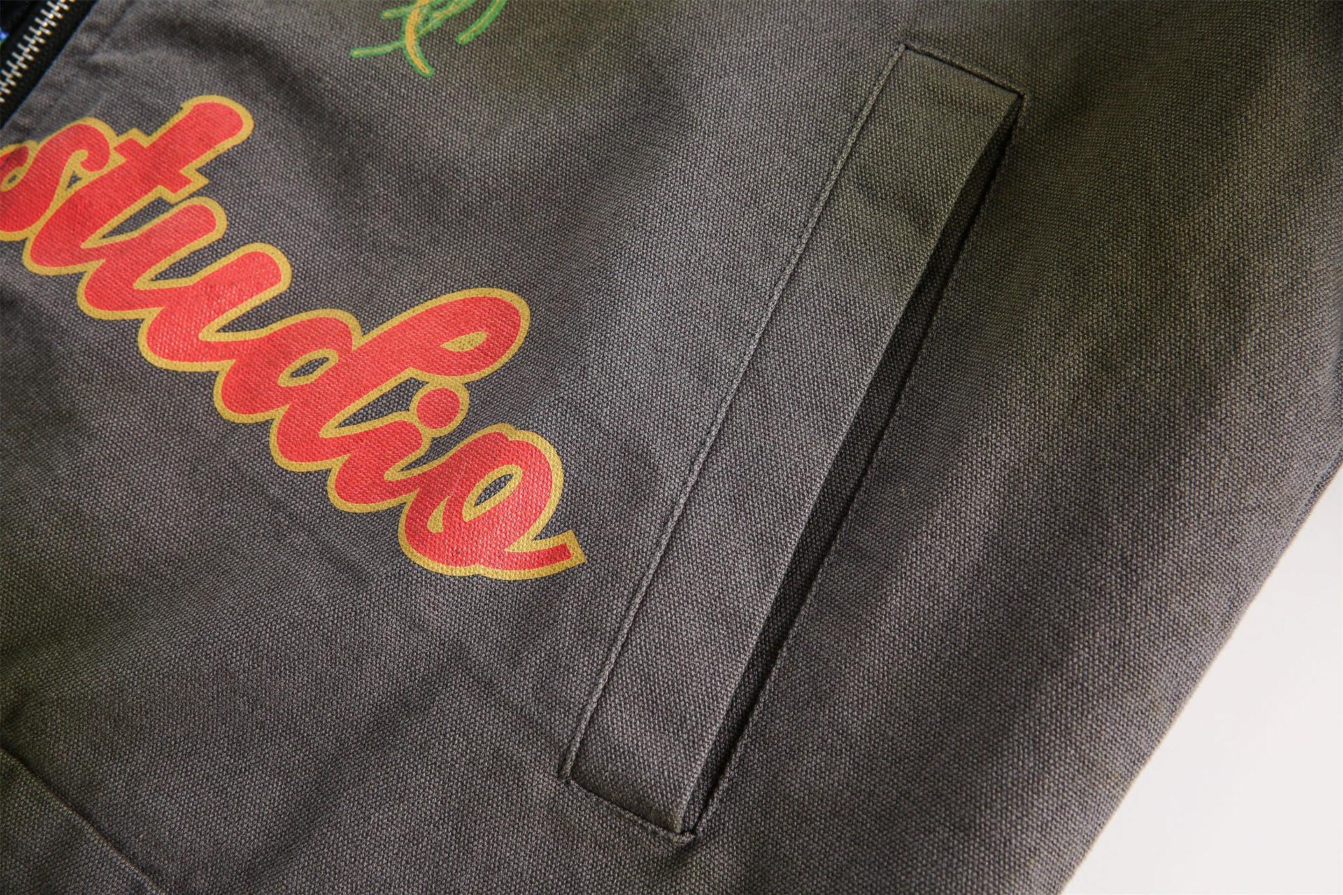 Graffiti Stitching Jacket - MRC STOREJacketsMRC STOREMulti - Element Graffiti Stitching Jacket – Unisex Spring Loose Cotton Jacket - MRC STOREMRC STORECJXZ226730402BYBlack And GrayL