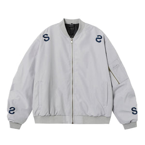 American Street Style Embroidered Letter Flight Jacket - MRC STOREJacketsMRC STOREAmerican Street Style Embroidered Letter Flight Jacket for Teenagers - MRC STOREMRC STORECJXZ222936608HSGrayL