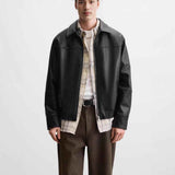 Faux Leather Slim Fit Biker Jacket Coat - MRC WEAR 
