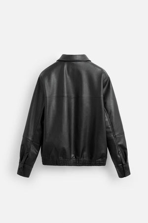 Faux Leather Slim Fit Biker Jacket Coat - MRC WEAR 